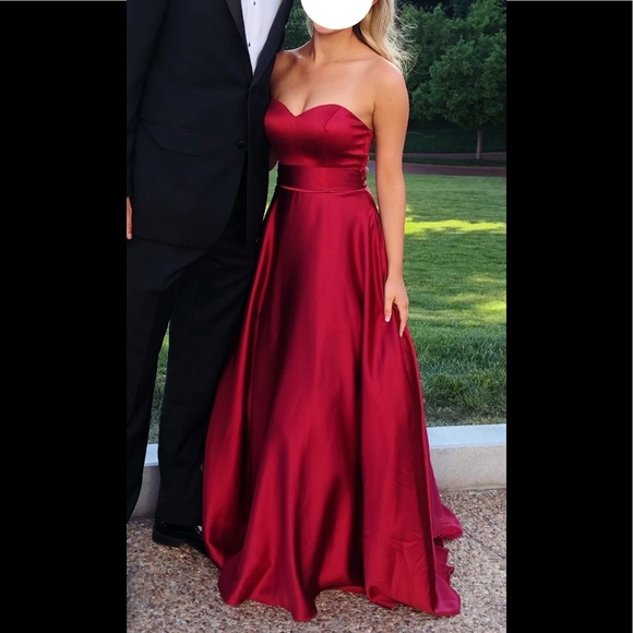 Elegant Dark Red Ball Gown Prom Dress - Picture 1 of 4